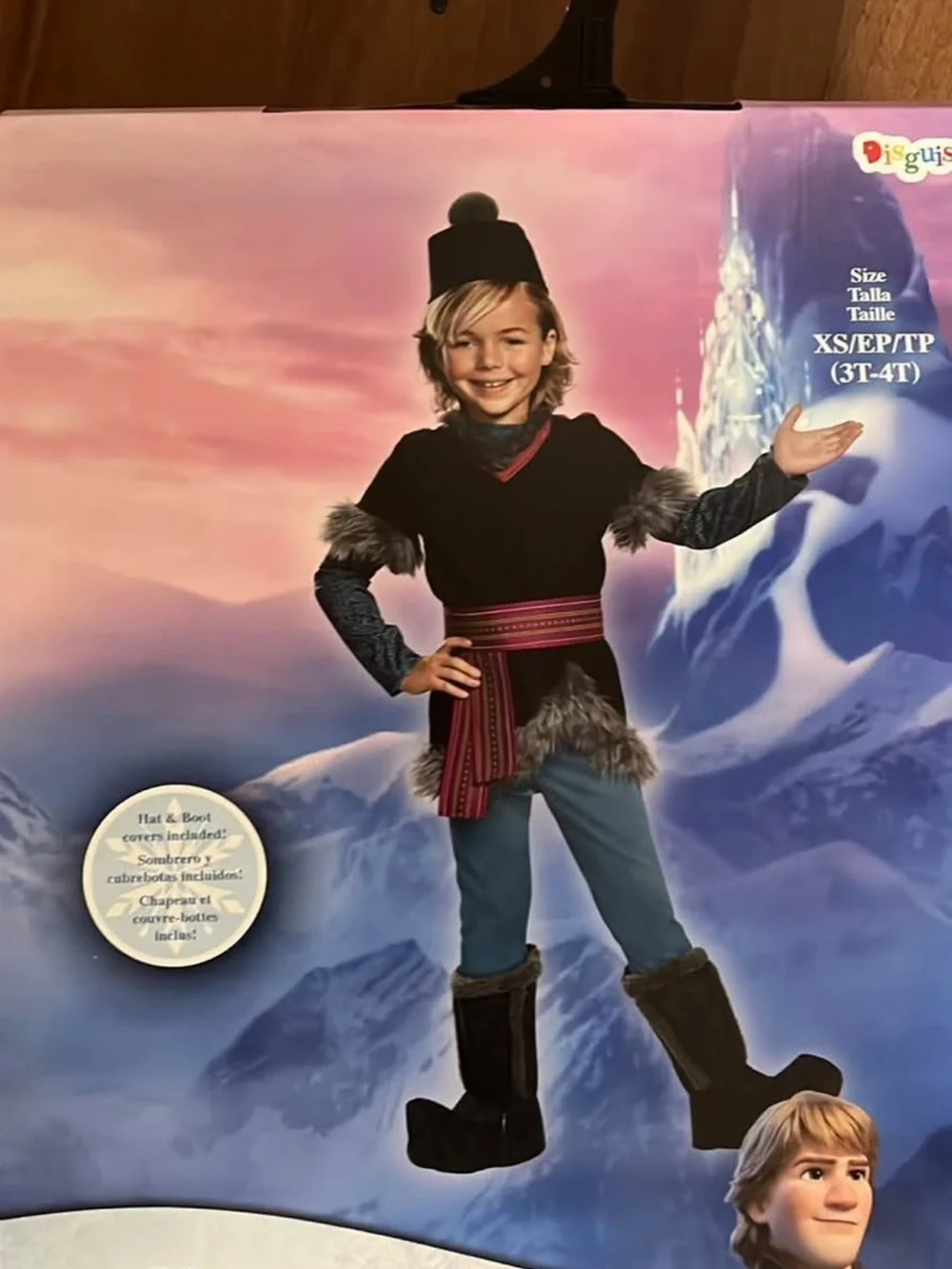 Disney kristoff costume frozen 3T-4T worn once XS